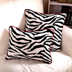 The new cotton zebra sofa pillow cushion pillow pillowcase set up waist pillow lunch can be customized Large square pillow: 50X50cm