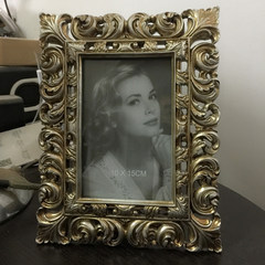 Creative relief court table wedding photo frame of European luxury photography props square 6 inch golden frame 6 inch Retro Silver