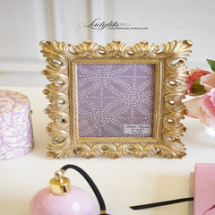 French European antique gold wall 6 inch photo wedding photo frame mini table decoration 6 inch Light Gold Size