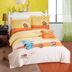 Cotton, cotton, children's bedding, bedding, spring and autumn season, single bed, quilt, cartoon, four piece of love paradise 1.2m (4 feet) bed.