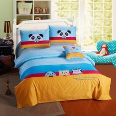 Cotton cotton children's suite bedding, spring and autumn season high and low single bed sheet quilt cartoon four piece fashion party 1.2m (4 feet) bed