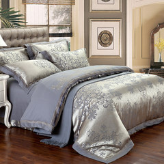 European style Satin Jacquard wedding four piece bedding 4 piece 1.5/1.8m2.0 cotton pure cotton bedsheet XF- charming, rich gold 2.0m (6.6 ft) bed