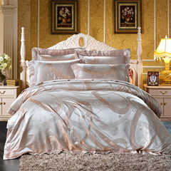European style jacquard silk wedding bed, four sets of mulberry silk quilt, silk wedding items kit, Elizabeth 1.5m (5 ft) bed.