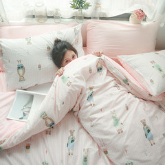 韩式ins公主两面用全棉天鹅绒四件套水晶绒法兰绒保暖床品三套件 床单款 童话绒 1.2m（4英尺）床
