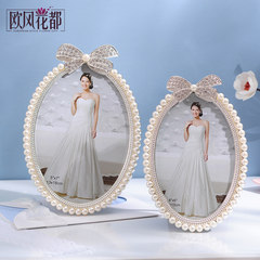 Korean 6 inch 7 inch White Pearl photo frame, wedding photo frame, creative fashion wedding dress, modern pastoral swing 150x180cm Pink 6 inch +7 inch