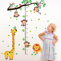 Giraffe posted kindergarten children's room wall height bedroom decorations can remove the stickers baby monkey branch SK9128 height sticker Large