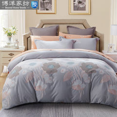 Bo Yang sanding four piece 1.8 meters thick cotton quilt Cotton Double Suite winter warm bed sheets Sanding warm bed sheets four piece - a flower 1.5m