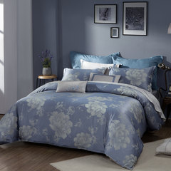 Mengjie produced four sets of 1.5/1.8m MAISON jacquard bed elegant grey blue coverset flower Elysees Elysees 1.5m (5 feet) bed