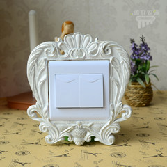 Shipping European creative resin paste modern garden decorative frame wall switch socket Home Furnishing paste protective sleeve European Abstract money
