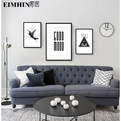 Nordic minimalist sofa, background wall decoration painting, living room hanging painting bedroom, restaurant murals, black and white imitation frame bird 60*80 cm (atmosphere) Simple white clean frame Single prices are added to the shopping cart to settl