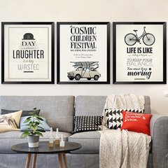 Nordic black and white creative murals, sofa wall, modern simple living room decorative painting, restaurant office hanging paintings 50*60 (CM) Other types Oil film laminating + low reflective organic glass