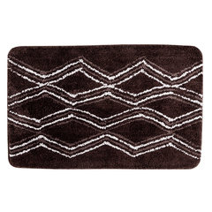 Simple small fresh water wash bath mat anti-skid pad platform soft deformation mat machine foot pad 60CM× 90CM Brown wavy lines
