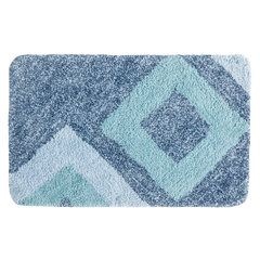Simple small fresh water wash bath mat anti-skid pad platform soft deformation mat machine foot pad 60CM× 90CM Blue Diamond