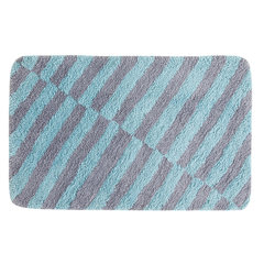 Simple small fresh water wash bath mat anti-skid pad platform soft deformation mat machine foot pad 60CM× 90CM Blue and gray stripes