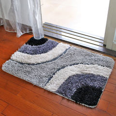 Household bathroom mat mat mat water bath bathroom door and foot mat room bedroom carpet [50x80cm] all-match doormat Grey irregular