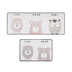 The door mat mat bedroom chenille bathmats rectangular entry minimalist carpet 45× 120cm Lions and bears / lions, bears and owls