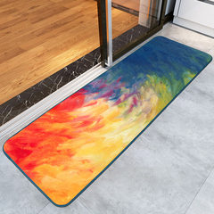 Nordic kitchen oil-proof floor mat sitting room enters the bedroom bedside long carpet water-absorbing bath mat 50*170cm oil color impression floor mat household