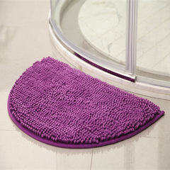 Bedroom mat, bathroom, bathroom, kitchen, antiskid, absorbent pad 40× 60CM deep purple semi-circle