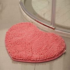 Bedroom mat, bathroom, bathroom, kitchen, antiskid, absorbent pad 40× 60CM pink heart