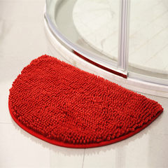 Bedroom mat, bathroom, bathroom, kitchen, antiskid, absorbent pad 40× 60CM wine red semi-circle