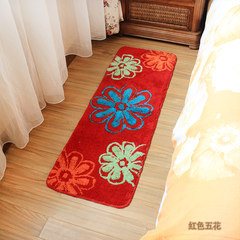 Bedroom kitchen mat bed hall carpet mat absorbent door antiskid mat bed foot pad window 50X120CM Red Wuhua