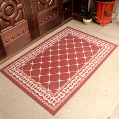 Mat Ruhumen into the entrance hall door doormat household wire ring foot pad dust slip Safe trip wherever you go 80*120 cm Red coffee