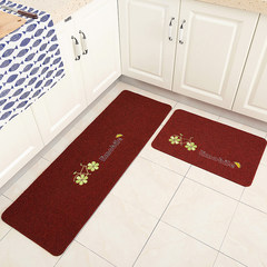 Kitchen floor mat long anti-skid and oil-repellent foot pad bathroom door bedroom carpet door mat 40*120cm collection send the same bike - red