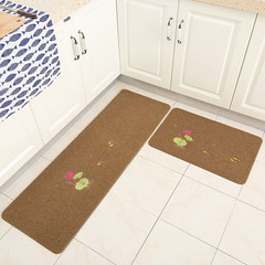 Kitchen floor mat long slip-proof and oil-proof foot pad bathroom door bedroom carpet door mat 40*120cm collection send the same style [40*60] lotus - brown