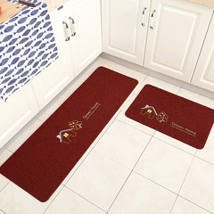 Kitchen floor mat long slip-proof and oil-proof foot pad bathroom door bedroom carpet door mat 40*120cm collection of the same type of home - red