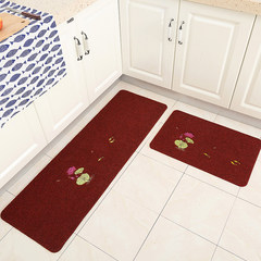 Kitchen floor mat long anti-skid and oil-repellent foot pad bathroom door bedroom carpet door mat 40*120cm collection send the same style [40*60] lotus - red