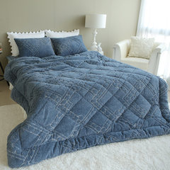 Korea winter fashion boy brushed Plush warm thickening four piece Nordic bedclothes Three piece set 1.8m (6 feet) bed