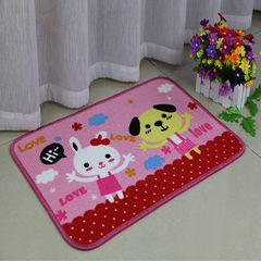Special price: huiduo cute cartoon floor mat for children, toilet mat, anti-skid foot pad, door mat, latex 40× 60CM rainbow rabbit friend