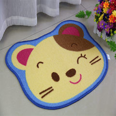 Special price: huiduo cute cartoon floor mat for children, toilet mat, anti-skid foot pad, door mat, latex 40× 60CM blue edge pussy cat