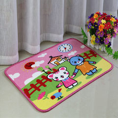 Special price: huiduo cute cartoon floor mat for children, toilet mat, anti-skid foot pad, door mat, latex 40× 60CM rainbow friend good morning
