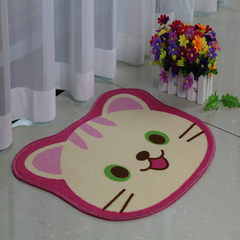 Special price: huiduo cute cartoon floor mat for children, toilet mat, anti-skid foot pad, door mat, latex 40× 60CM pink cat eyebrows
