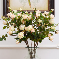 The oak manor pearl tea rose floral flower Home Furnishing simulation model of the housing decoration wedding tea rose flower ornaments