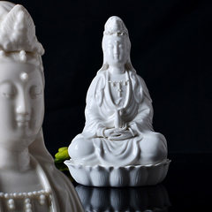 Avalokiteshvara Buddhist utensils white ceramic ornaments dedicated to Buddha worship Guanyin sitting Liantuo bottle