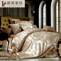 European model room high-grade bedding, classic luxurious Satin Jacquard, 4, 6, 80 kit, home textiles ten piece — — 1.8m (6 ft) bed.