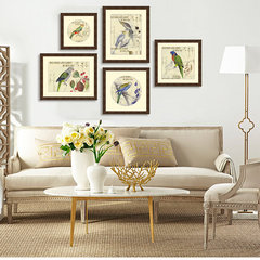 American country style flower and bird, solid wood retro, old picture frame, living room combination photo, photo wall