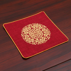 Yi Xu will Chinese cotton mat square table mat mat mat waterproof insulation pad pad Western-style food Red