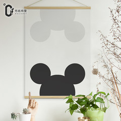 Naughty adorable things, modern simple children's room decoration painting, Nordic living room hanging painting, creative lovely restaurant murals 60*70 (CM) Simple black wood grain frame C Oil film laminating + low reflective organic glass
