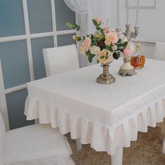 简约纯色餐桌布米白桌套桌罩正方形茶几套罩素色台布家用桌布定制 80*80cm