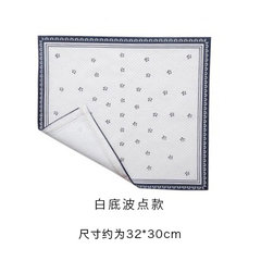 Shipping Japanese cotton cloth napkin pad plate fabric insulation pad Western-style food English student mat table mat White Dibo point