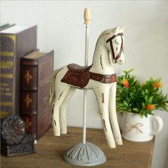 Zakka grocery wooden crafts retro old horse horse ornaments gifts