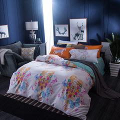 Fashion minimalist cotton four piece set cotton bed product kit 1.8m bedding 4 piece bedspread quilt Hathaway 1.5m (5 ft) bed