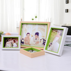 Korean wooden color matching photo frame 6/7/8/10 inch wedding photo frame, fashion creative photo frame set frame 7 inch