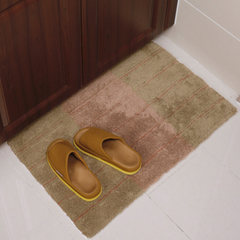 Absorbent mat, floor mat, bathroom, bathroom door, anti slip mat, cotton Plush bath mat, carpet mat, about 50*80cm green coffee spacing pattern.