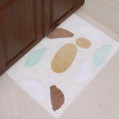 Absorbent mat, floor mat, bathroom, bathroom door, slip mat, cotton Plush bath mat, mat, cushion, about 50*80cm meters white pebble.