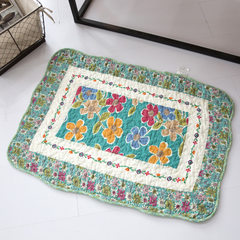 Pomnon River bathroom doormat suction mat, mat mat, garden carpet, floor mat, bathroom antiskid mat, about 450mm× 650mm green flower.