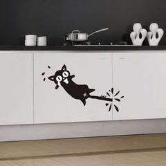 Purple coral wall is funny cat tail clip special offer creative cabinet door bedroom door free wall stickers large